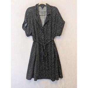 Torrid Women's Size 0X Black Polka Dot Shirt Dress Button Front Belted